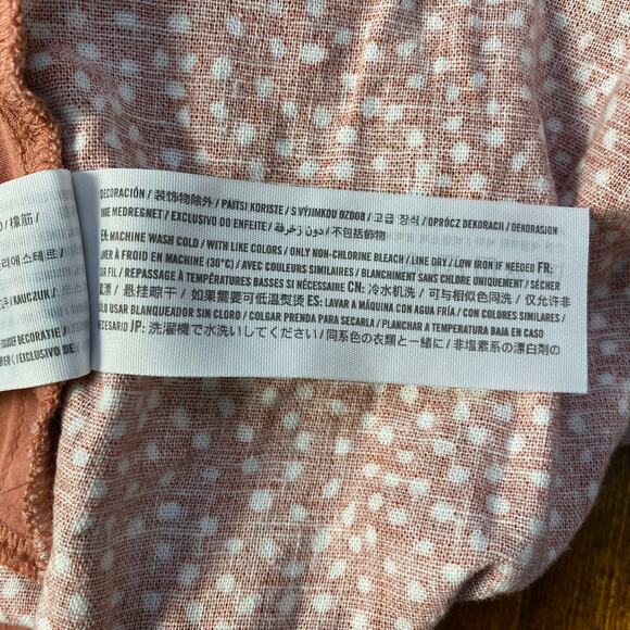 Abercrombie & Fitch Linen Polka Dot Romper Womens Size XS Pink White - Picture 9 of 9